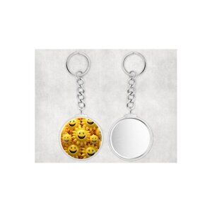 Smiley Face Sunshine    -  ROUND BUTTON KEY CHAIN